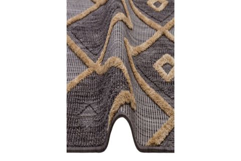 TÜRKMEN HALI BABYLON BB02 KABARTMALI SALON HALISI, ANTRASİT, 120X180