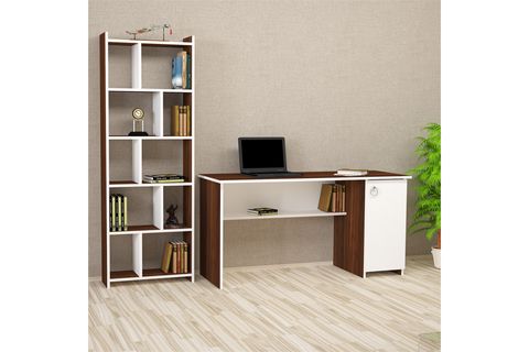 KALENDER DEKOR MATEO SNOW BİLGİSAYAR VE ÇALIŞMA MASASI TAKIMI, BEYAZ, 145 CM, MTS03
