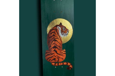 HOLY TIGER KAYKAY EL YAPIMI AHŞAP DUVAR DEKORU