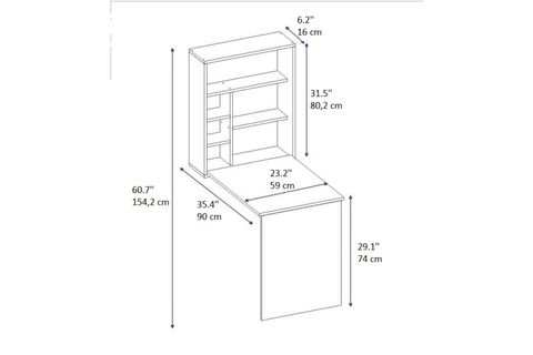 SEDİR RAFLI AÇILIR KAPANIR DUVARA MONTE ÇALIŞMA BİLGİSAYAR MASASI, SAFİRMEŞE