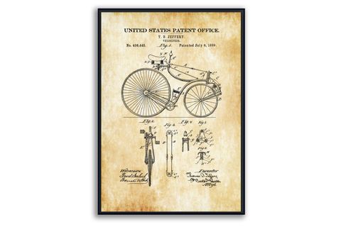 AHŞAP ÇERÇEVELİ VİNTAGE TABLO SETİ, BİSİKLET, 50X70