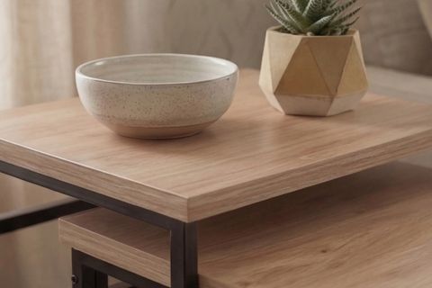 METAL AYAKLI MDF ZİGON SEHPA, ÜÇLÜ