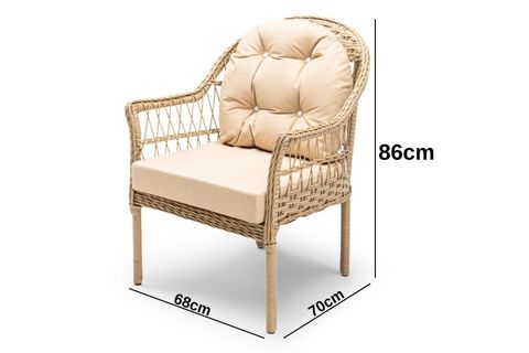 TOSİ RATTAN BAHÇE BALKON SETİ, KREM