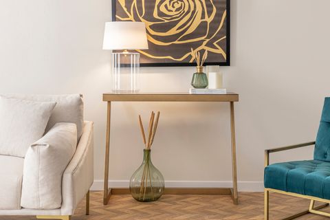 Metis Console Table, Brass