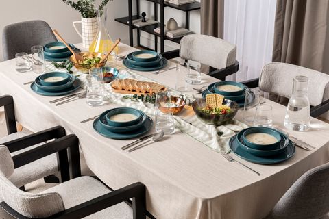 KİTCHEN ESSENTİALS STONEWARE SERVİS TABAĞI 28 CM, MAVİ, ALTILI SET
