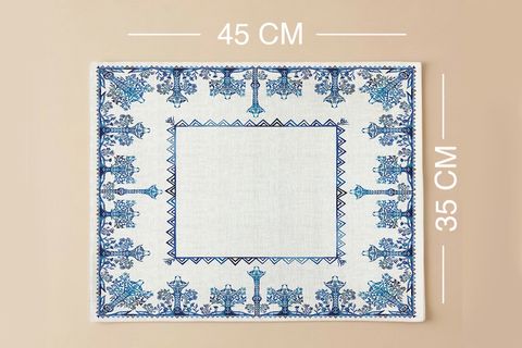 EGE MASALI PAMUKLU DÖRT ADET AMERİKAN SERVİSİ