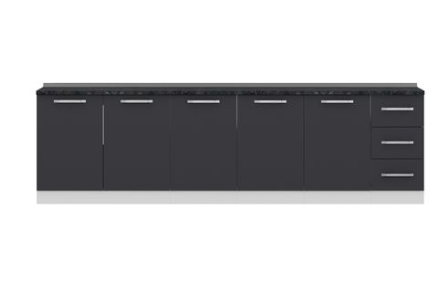 MİNAR 290 CM MUTFAK DOLABI BEYAZ ANTRASİT 290-A2-ALT MODÜL