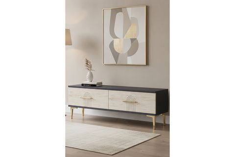 İDA TV SEHPASI, ANTRASİT TRAVERTEN, 120 CM, TSA1215AT