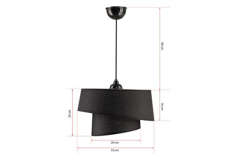 EVLİGHT BARET PVC 2 KATLI SARKIT AVİZE, SİYAH