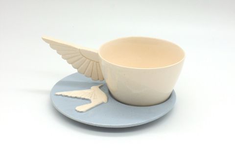 KANAT BARDAK VE TABAK SET, BEBE MAVİ