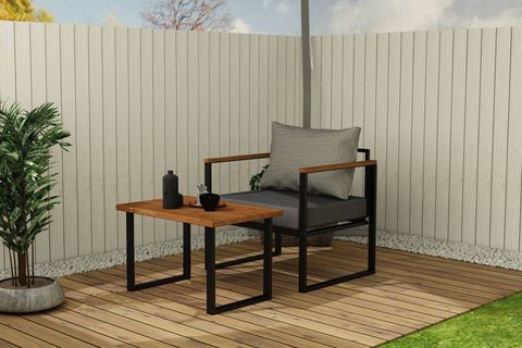 WOODESK NATURE TEKLİ BAHÇE TAKIMI, GRİ, CPT5502-70