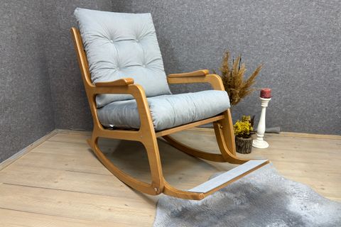 KONTES SALLANAN SANDALYE, BUZ MAVİSİ, NATUREL