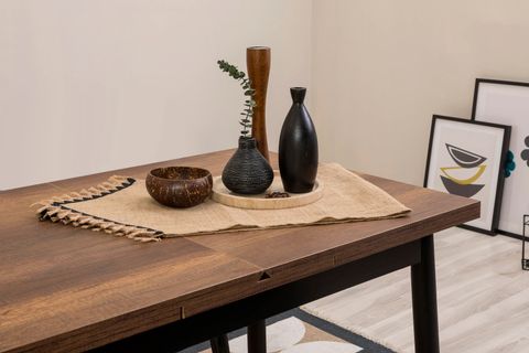 OLİVER MASA TAKIMI, BAROK SİYAH, 75X120