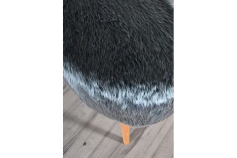 VALENTE OVAL PELUŞ PUF, ANTRASİT