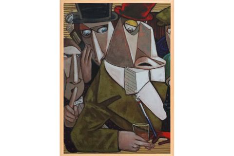 AHŞAP ÇERÇEVELİ CAZ BAR TABLO TABLO SETİ, 50X70