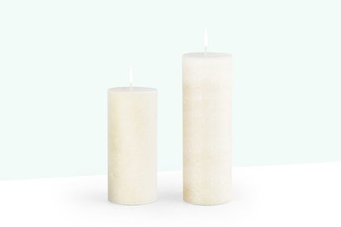 COHO LUMİNA RUSTİC KREM SİLİNDİR MUM 20 15 CM SET OF 2