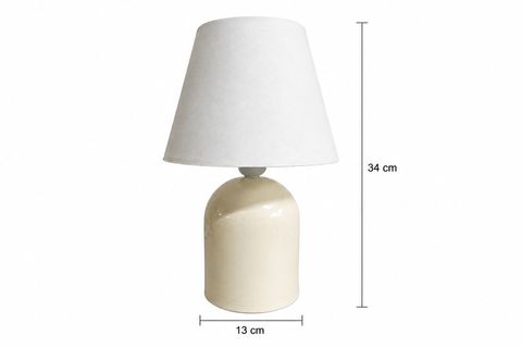 LİVA KUMAŞ ABAJUR, KREM, 34 CM