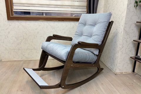 KONTES SALLANAN SANDALYE, BUZ MAVİSİ, KOYU CEVİZ