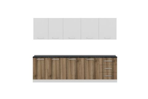 MİNAR EZGİ 280 CM MUTFAK DOLABI BEYAZ DORE 280-D2