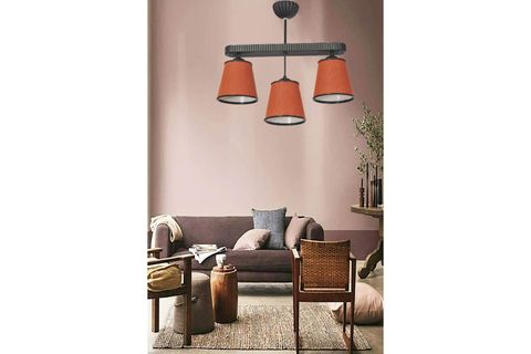 VENON AYDINLATMA AFRA ÜÇLÜ SIRALI AVİZE, ORANJ SİYAH