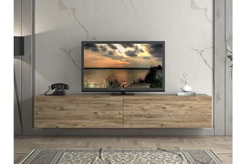 WOOD N LOVE VEGA PREMIUM TV ÜNİTESİ, METAL AYAKLI, ATLANTİK ÇAM, 200 CM