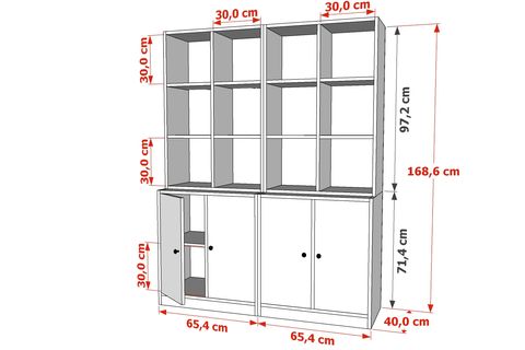 ZEHRA KONSOL, RAFLI DOLAPLI, BEYAZ, 130 CM, VTR-1022