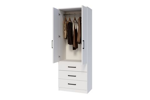 EASY GARDIROP, BEYAZ, 2 KAPILI 3 ÇEKMECELİ