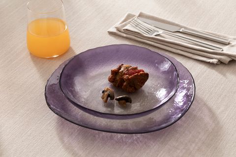 KİTCHEN ESSENTİALS ALTHEA CAM ÇUKUR YEMEK TABAĞI 21 CM, MOR