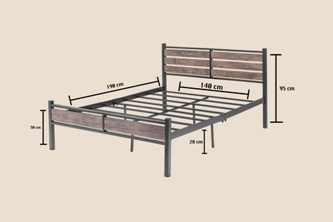 EVGER METAL KARYOLA, K30, SİYAH, 140X190