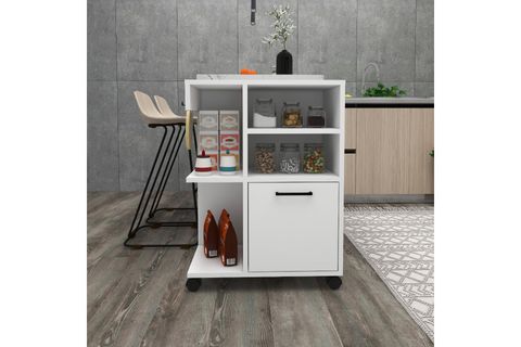 REBUSA TEKERLEKLİ ÇOK AMAÇLI MUTFAK BANYO DOLABI VE AYAKKABILIK, BEYAZ