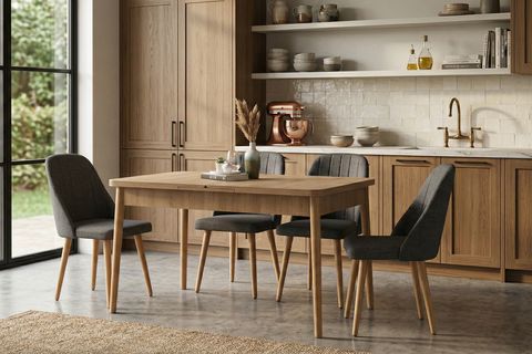 PERA AÇILIR MUTFAK MASA TAKIMI, KARİNA MEŞE ANTRASİT