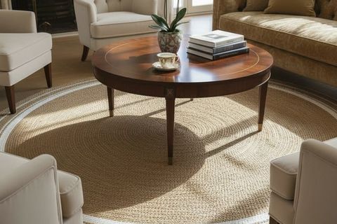 MİRA YUVARLAK MODEL HALI, BEYAZ NATURAL, 120 CM