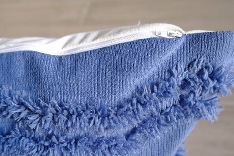 PÜSKÜLLÜ PAMUK KIRLENT KILIFI, MAVİ