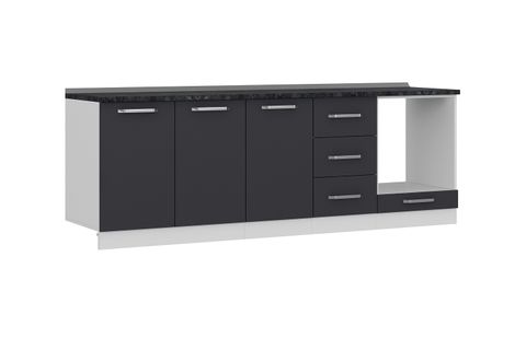 MİNAR 240 CM MUTFAK DOLABI BEYAZ ANTRASİT 240-A4-ALT MODÜL
