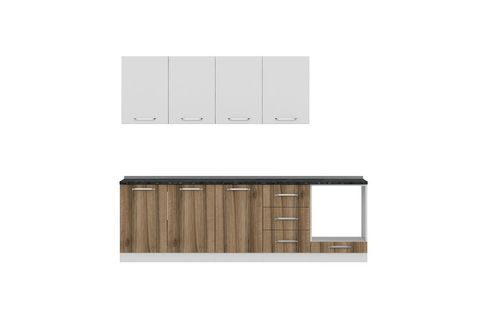 MİNAR DEFNE 260 CM MUTFAK DOLABI BEYAZ DORE 260-D6