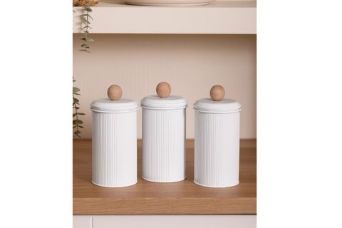 THE MİA STRİPE ÇAY KAHVE ŞEKER KAVANOZU BEYAZ 1,20 LT