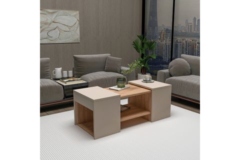 ARNETTİ SARTOS ZİGONLU ORTA SEHPA,ATLANTİK ÇAM BEJ