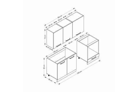 MİNAR 220 CM MUTFAK DOLABI BEYAZ DORE 220 D13