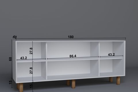 BOHEM SERİSİ NATURA PVC HASIR DESEN KONSOL, MAT BEYAZ, 2 KAPAKLI