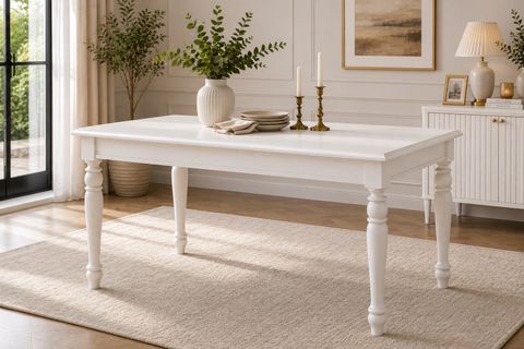 SABİT TORNALI MUTFAK MASASI, 110 CM, BEYAZ