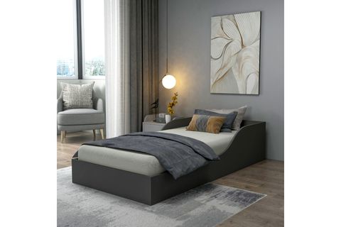 ARNETTİ OYA 90X190 ÖLÇÜLERİNDE YATAK UYUMLU TEK KİŞİLİK KARYOLA, ANTRASİT - OYA