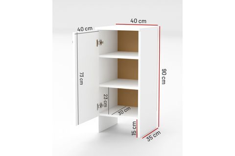 KABİ TEK KAPAKLI ÇOK AMAÇLI DOLAP, BEYAZ