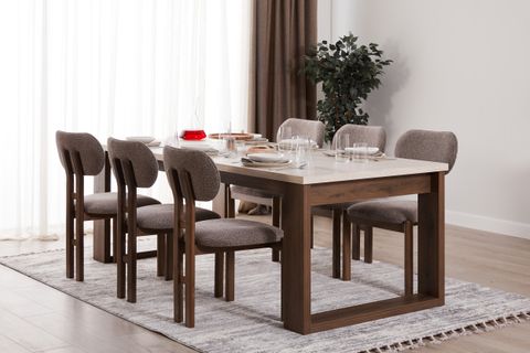 MADERA YEMEK ODASI TAKIMI, 190CM MASA