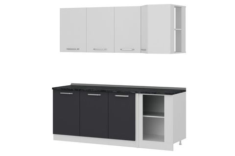 MİNAR 205CM KÖŞE MUTFAK DOLABI BEYAZ ANTRASİT K205A1