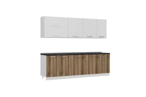 MİNAR CEMRE 255 CM MUTFAK DOLABI BEYAZ DORE 255-D2
