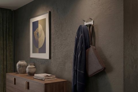 YAPIŞKANLI PASLANMAZ ÇELİK ÇOK AMAÇLI DUVAR ASKISI, GÜMÜŞ GRİ, 10X5X3 CM