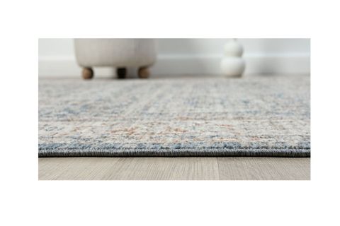 VİNTAGE ESKİTME DESENLİ DOKUMA MAKİNE HALISI, MAVİ, 160X240, 10207