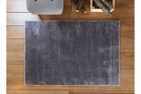 MARKAEV DEKORATİF TAVŞAN TÜYÜ HALI, YIKANABİLİR, GRİ, 70X140
