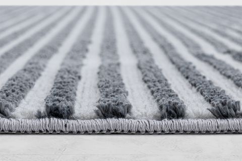 STRIPE MAKİNE HALISI, ANTRASİT, 1, 160X230