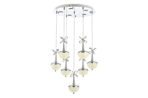 AVONNI AV 5266 7KT KROM KAPLAMA MODERN AVİZE LED METAL CAM 50 CM